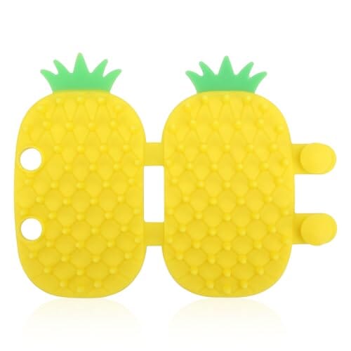 Yellow Pineapple-Shaped Silicone Cat Brush